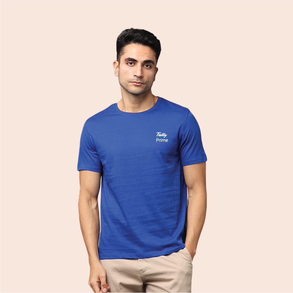 Greys&Blues Pima Round Neck T-Shirt-Royal Blue